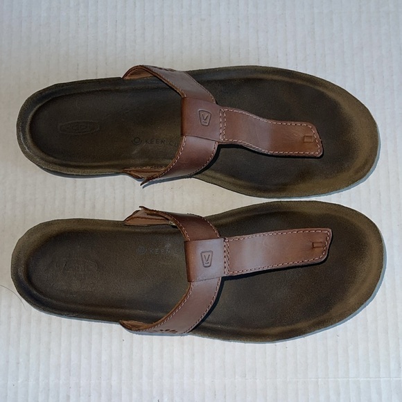 Keen Kaci Anna Brown Leather Cushioned Insole T Strap Sandals - Picture 7 of 10